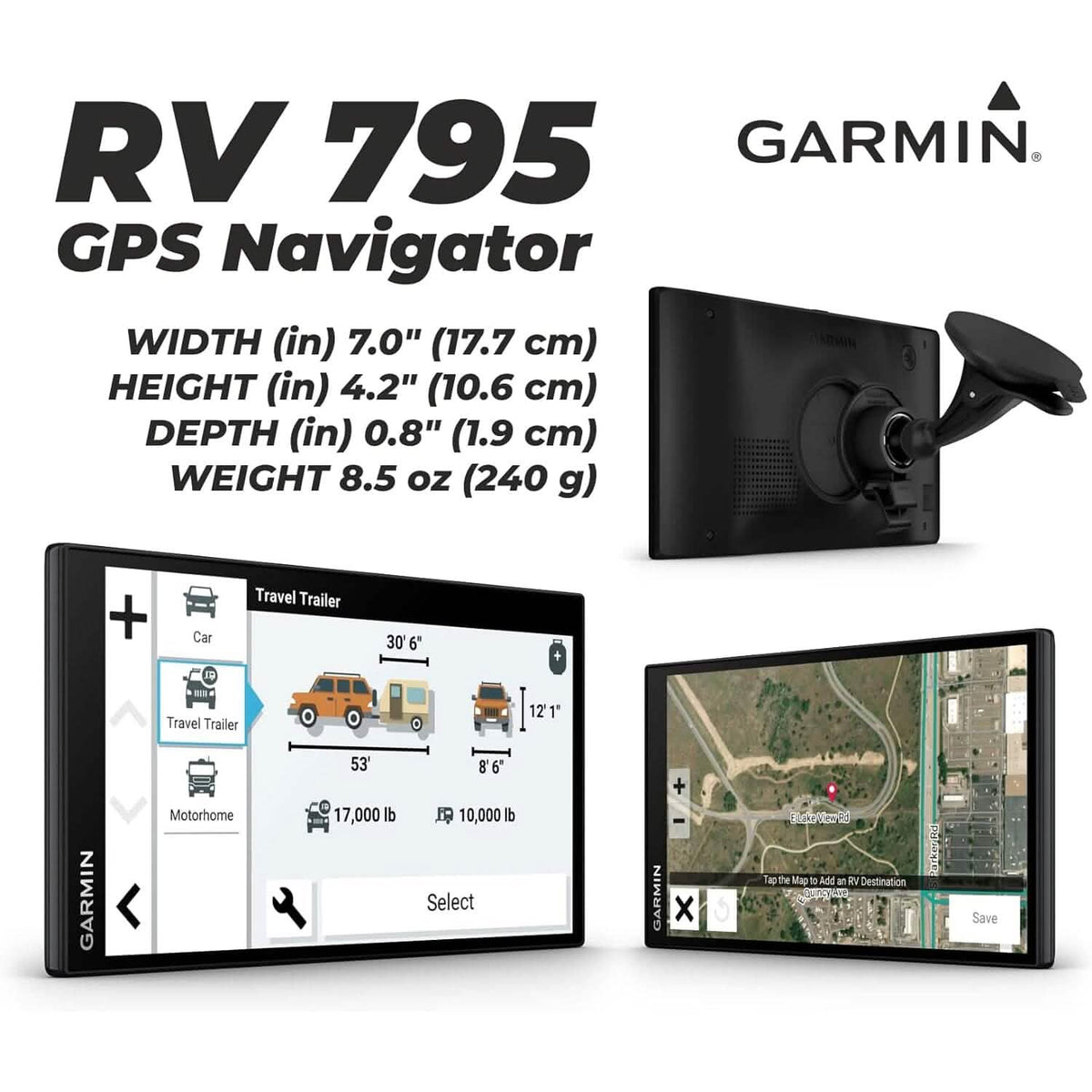 Garmin RV 795 GPS Navigator (Refurbished) - A-1 Thread Vault