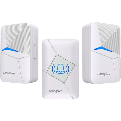GazingSure Advanced Wireless Doorbell Kit with Two Plug-in Chimes & 1500ft Range - A-1 Thread Vault