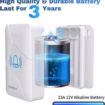 GazingSure Advanced Wireless Doorbell Kit with Two Plug-in Chimes & 1500ft Range - A-1 Thread Vault