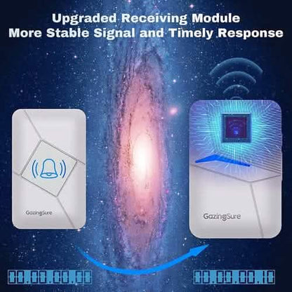 GazingSure Advanced Wireless Doorbell Kit with Two Plug-in Chimes & 1500ft Range - A-1 Thread Vault