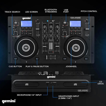Gemini Sound CDM-4000BT DJ Mixer (Refurbished) - A-1 Thread Vault