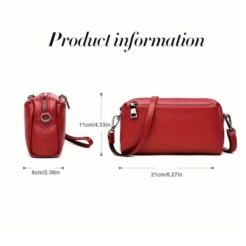 Genuine Leather Crossbody Bag Shoulder Small Square Bag - A-1 Thread Vault