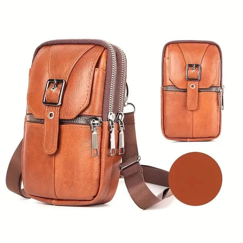 Genuine Leather Multifunctional Cell Phone Bag - A-1 Thread Vault
