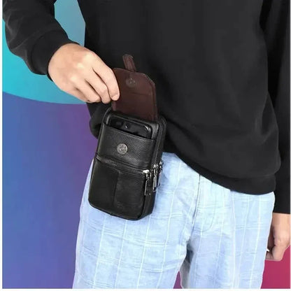 Genuine Leather Multifunctional Cell Phone Bag - A-1 Thread Vault