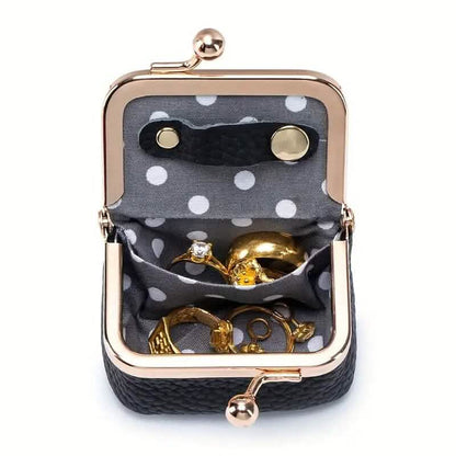 Genuine Leather Vintage-Inspired Coin Purse with Kiss Lock - A-1 Thread Vault