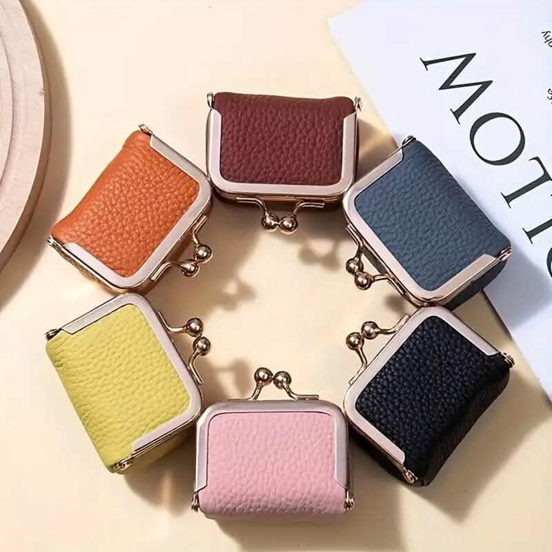 Genuine Leather Vintage-Inspired Coin Purse with Kiss Lock - A-1 Thread Vault