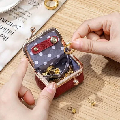 Genuine Leather Vintage-Inspired Coin Purse with Kiss Lock - A-1 Thread Vault