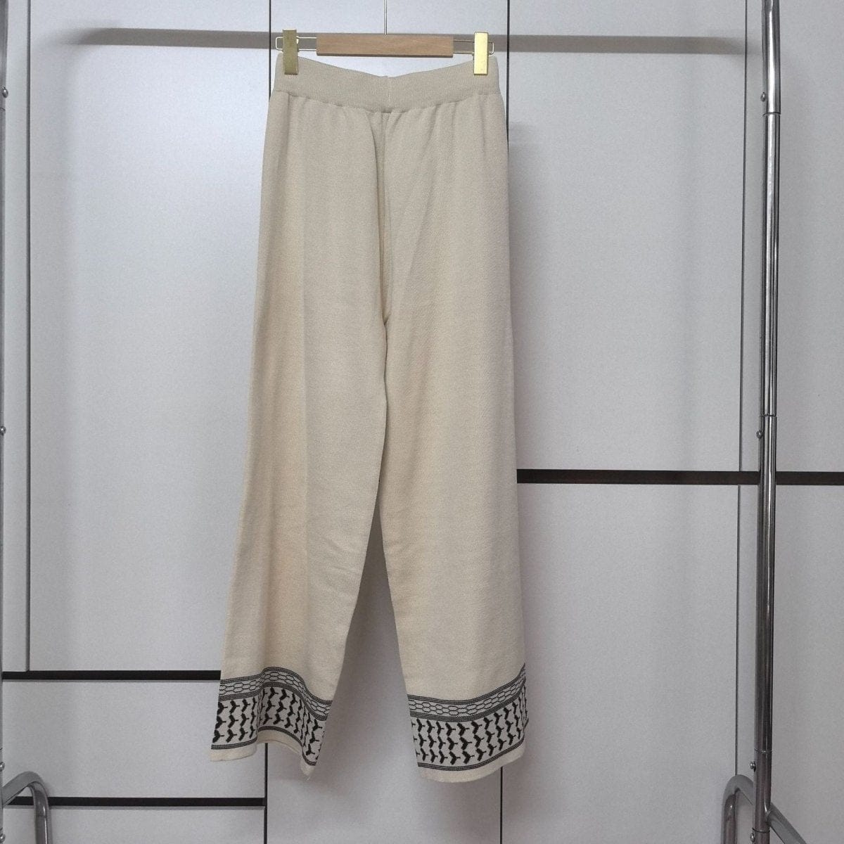 Geometric Jacquard-Trim Ribbed Knit 3-Piece Set(MS471) - A-1 Thread Vault