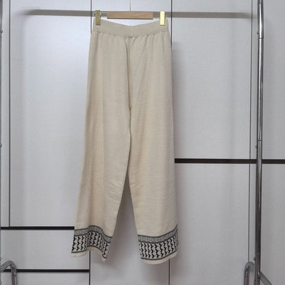 Geometric Jacquard-Trim Ribbed Knit 3-Piece Set(MS471) - A-1 Thread Vault