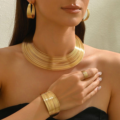 Geometric Multi-Layer Metal Jewelry Set (MAC417) - A-1 Thread Vault