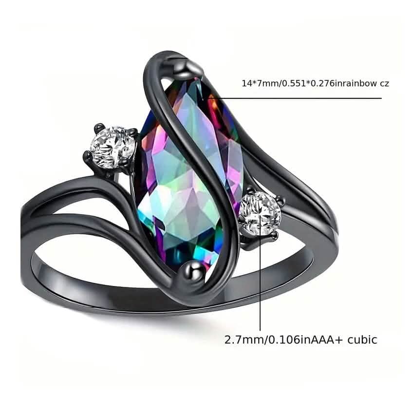 Geometric Zircon Women's Ring - A-1 Thread Vault
