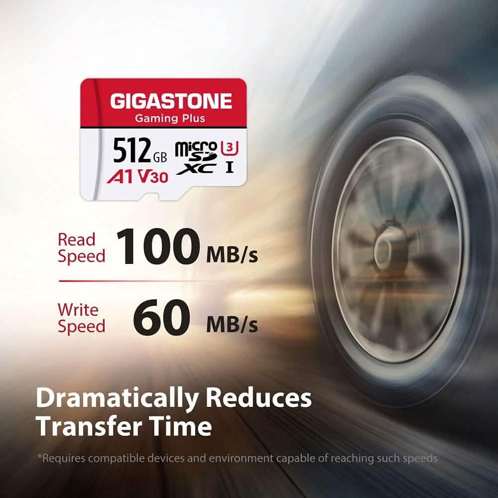 Gigastone 512GB MicroSDXC Memory Card with Adapter (Refurbished) - A-1 Thread Vault