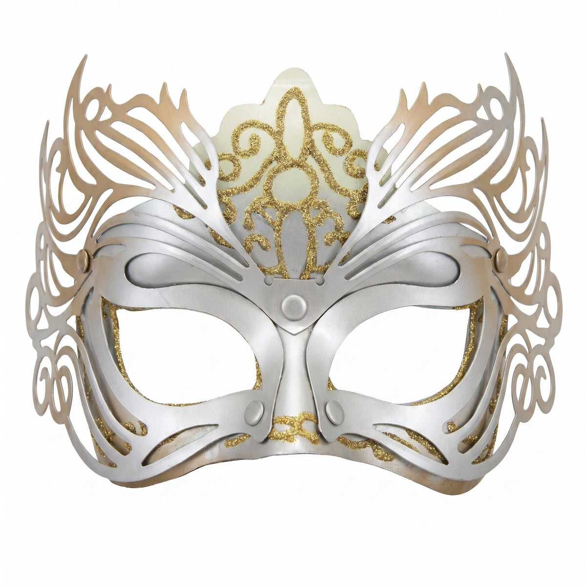 Gilded Elegance: Gold & Silver Mask - A-1 Thread Vault
