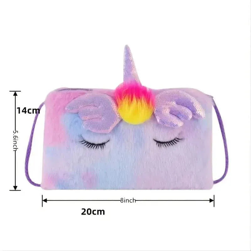 Girls Cute Sequin Plush Unicorn Tie Dye Bag - A-1 Thread Vault