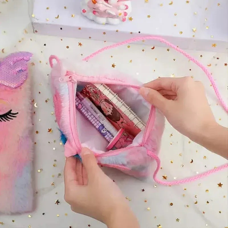 Girls Cute Sequin Plush Unicorn Tie Dye Bag - A-1 Thread Vault