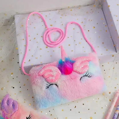 Girls Cute Sequin Plush Unicorn Tie Dye Bag - A-1 Thread Vault