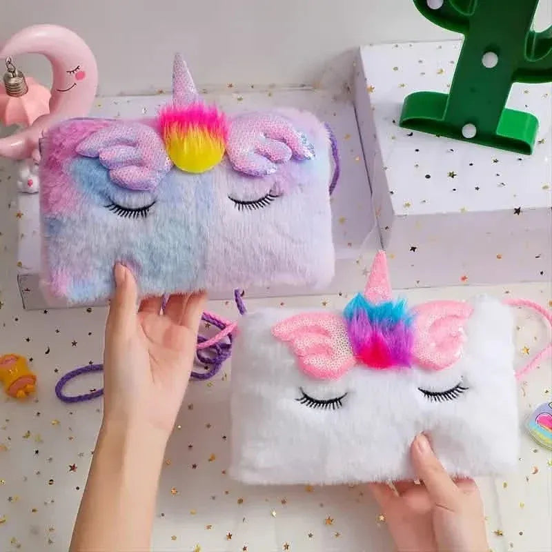 Girls Cute Sequin Plush Unicorn Tie Dye Bag - A-1 Thread Vault