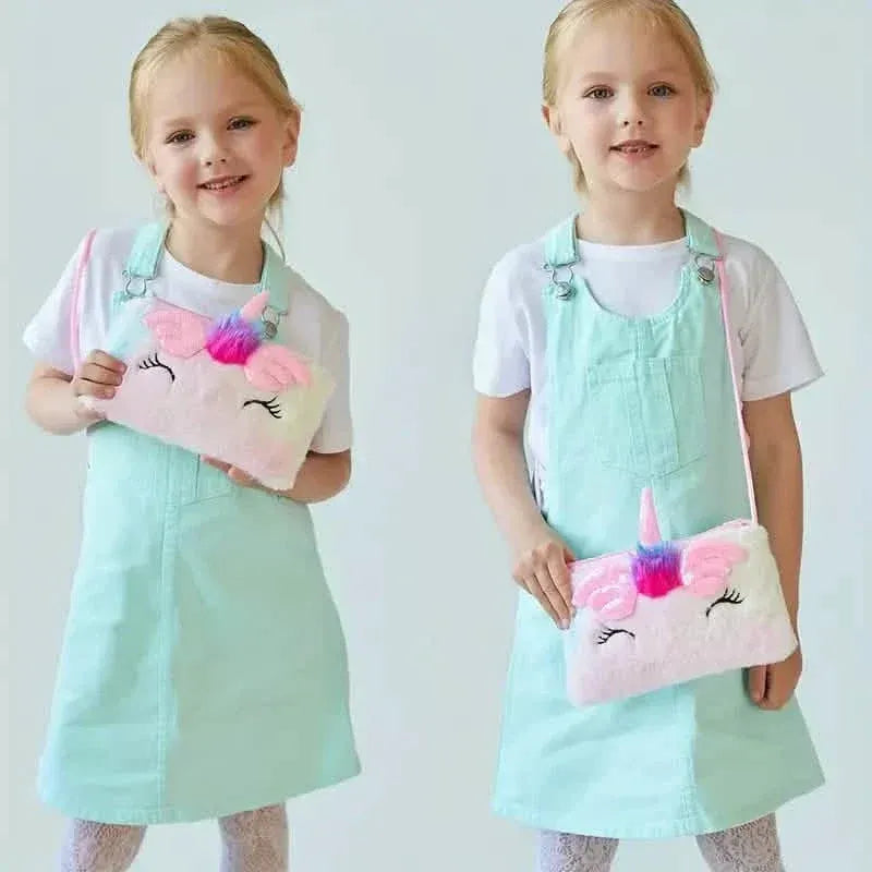 Girls Cute Sequin Plush Unicorn Tie Dye Bag - A-1 Thread Vault