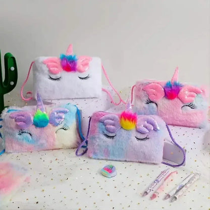 Girls Cute Sequin Plush Unicorn Tie Dye Bag - A-1 Thread Vault