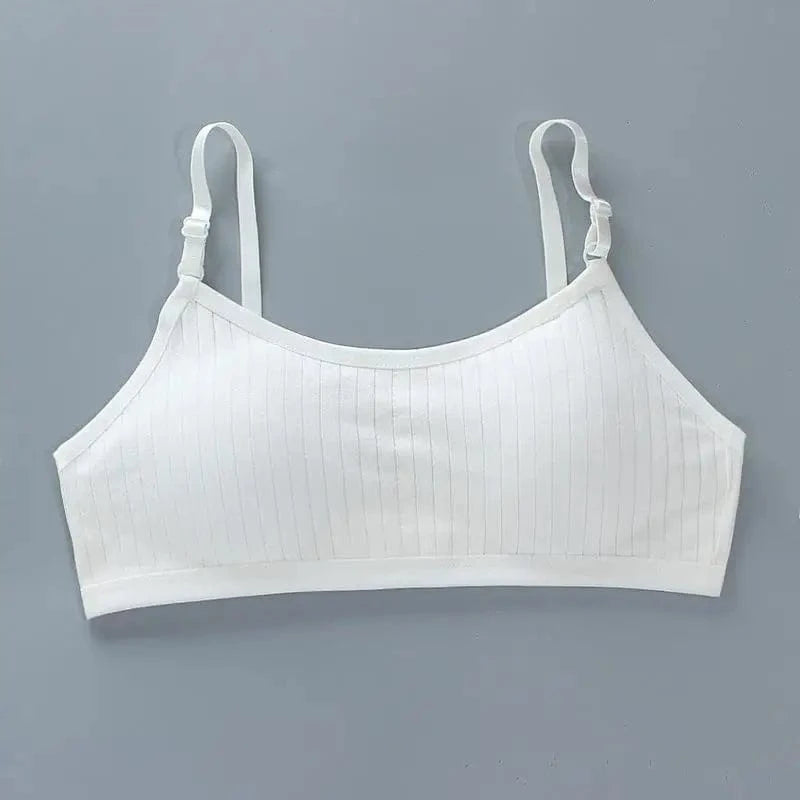Girls Sports Bra Underwear Double Layer Thin Cotton Summer Suspender Bras with Breathable Sponge Pad No Steel Rings Training Bra - A-1 Thread Vault