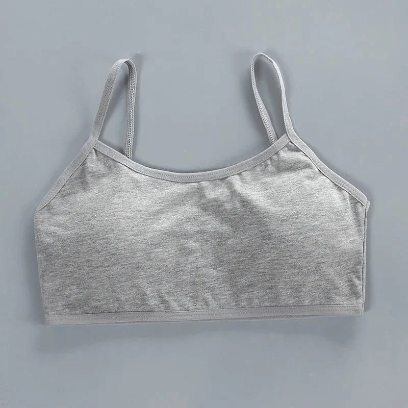 Girls Sports Bra Underwear Double Layer Thin Cotton Summer Suspender Bras with Breathable Sponge Pad No Steel Rings Training Bra - A-1 Thread Vault