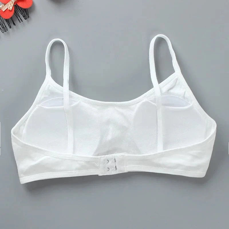 Girls Sports Bra Underwear Double Layer Thin Cotton Summer Suspender Bras with Breathable Sponge Pad No Steel Rings Training Bra - A-1 Thread Vault