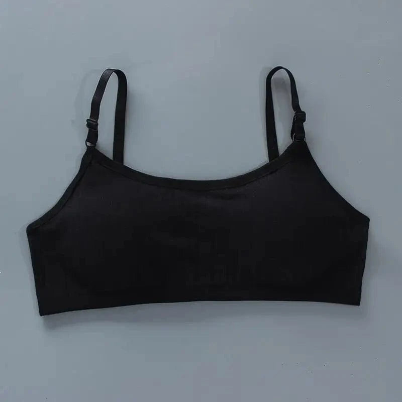 Girls Sports Bra Underwear Double Layer Thin Cotton Summer Suspender Bras with Breathable Sponge Pad No Steel Rings Training Bra - A-1 Thread Vault