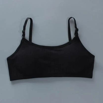Girls Sports Bra Underwear Double Layer Thin Cotton Summer Suspender Bras with Breathable Sponge Pad No Steel Rings Training Bra - A-1 Thread Vault