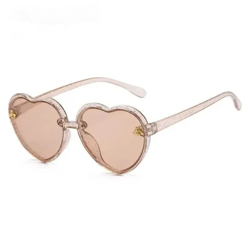 Girls Sunglasses UV Protection Heart Shaped Little Bee Decor Sunshade Glasses - A-1 Thread Vault