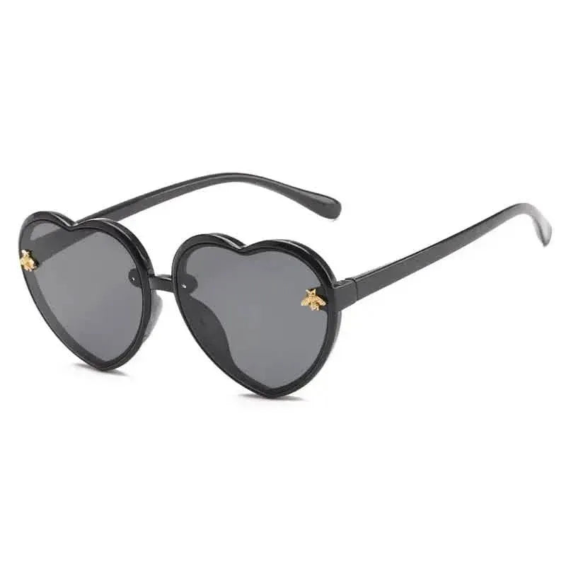 Girls Sunglasses UV Protection Heart Shaped Little Bee Decor Sunshade Glasses - A-1 Thread Vault