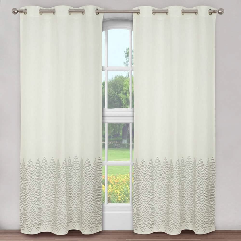 2-Piece Set: Global Mali Embroidered Window Panel Pair - A-1 Thread Vault