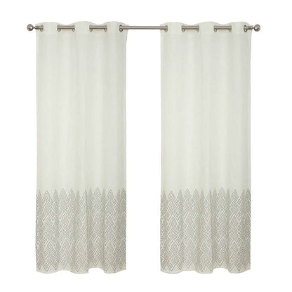 2-Piece Set: Global Mali Embroidered Window Panel Pair - A-1 Thread Vault