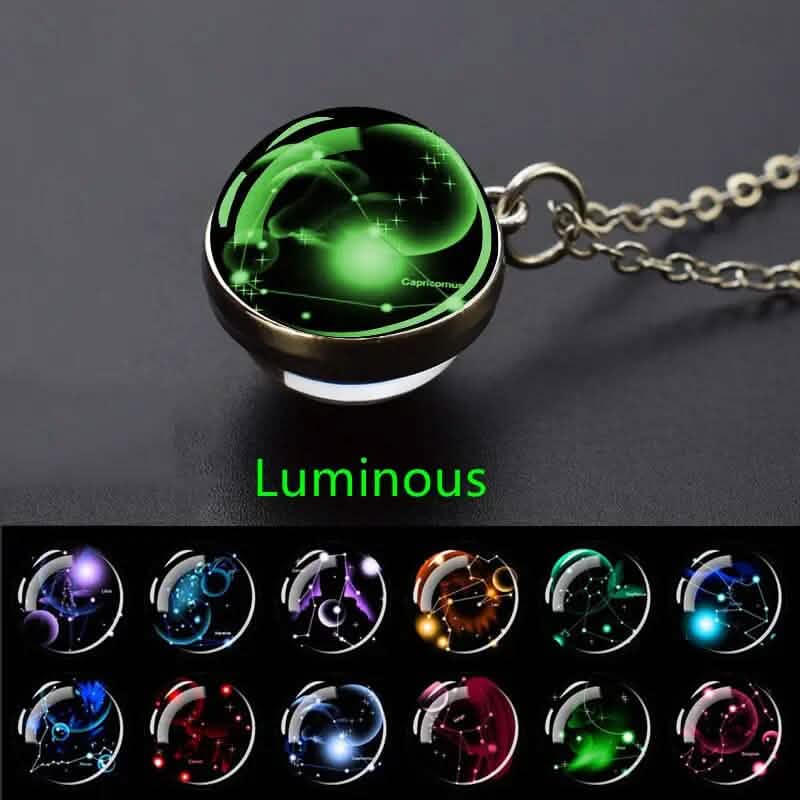 Glow-in-the-Dark Zodiac Pendant Necklace - A-1 Thread Vault