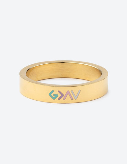 Gold Enamel Highs and Lows Ring - A-1 Thread Vault
