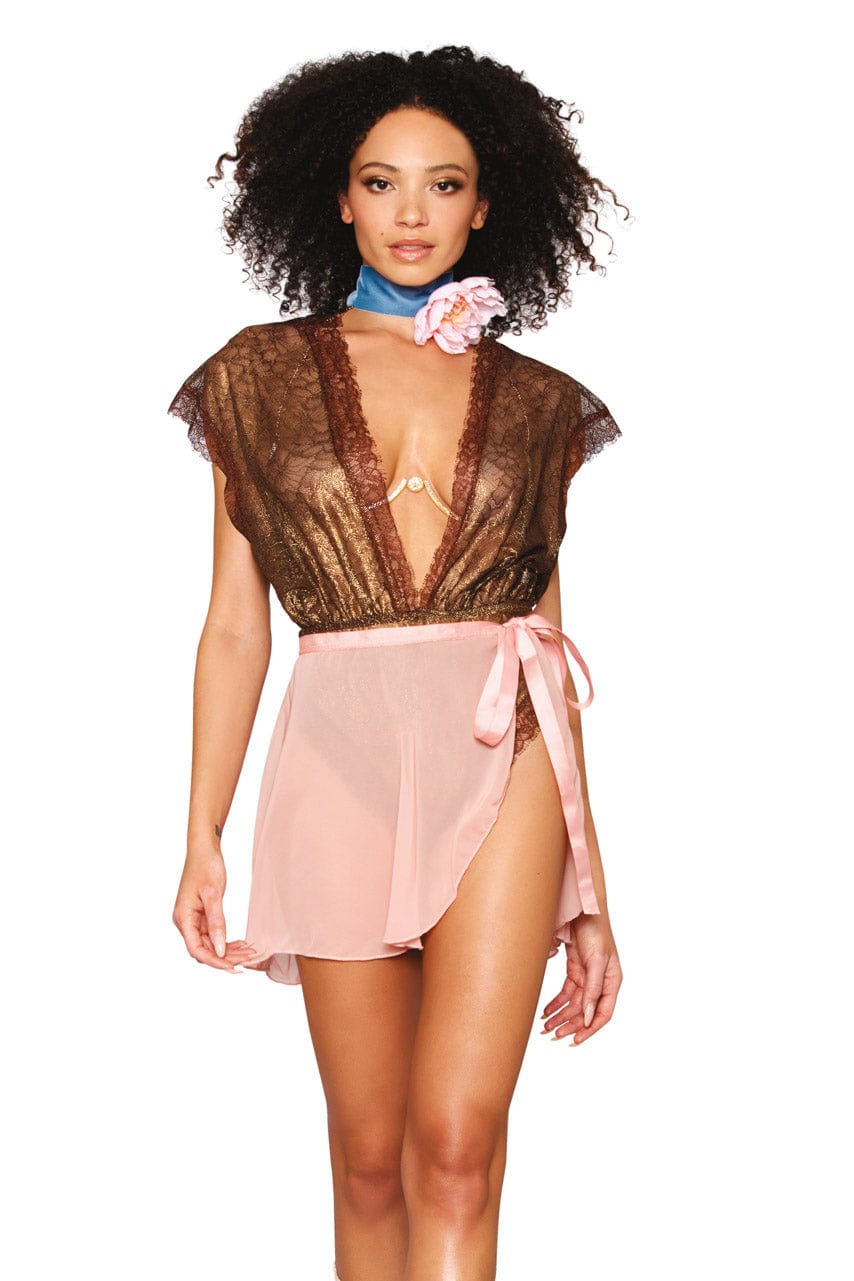 Gold Foil Blouson Teddy Set - A-1 Thread Vault