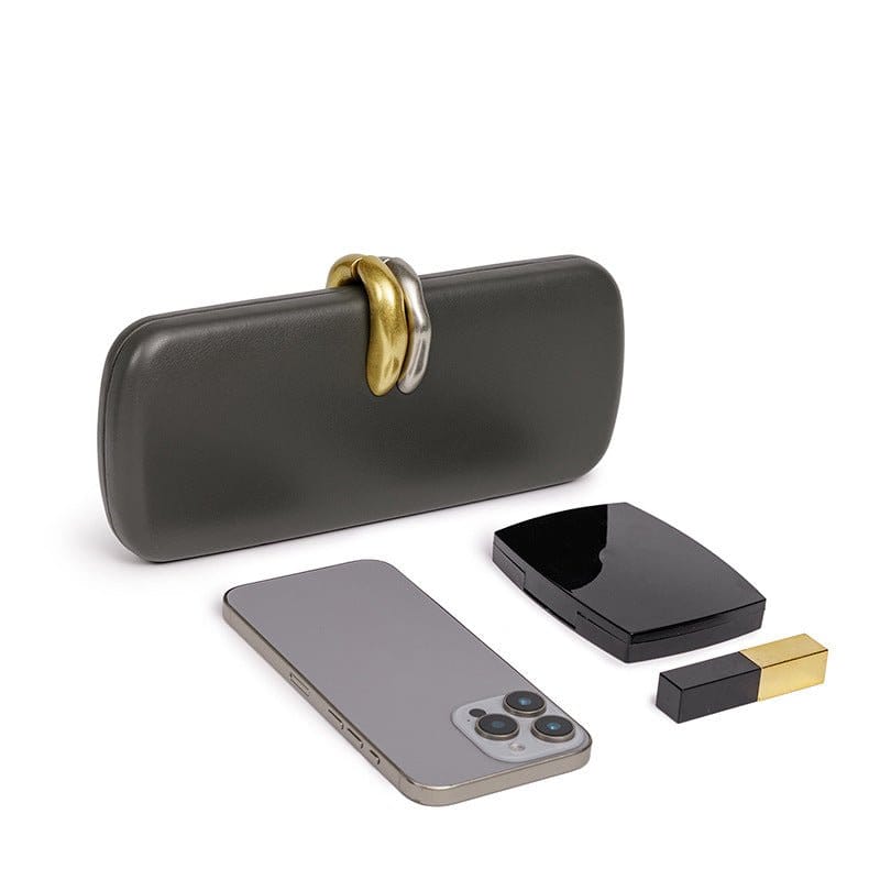 Gold & Silver Accent Structured Clutch Bag(MAC429) - A-1 Thread Vault