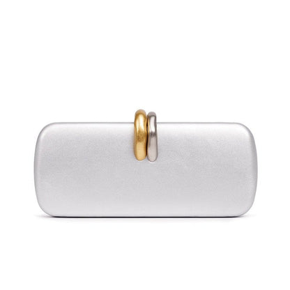 Gold & Silver Accent Structured Clutch Bag(MAC429) - A-1 Thread Vault