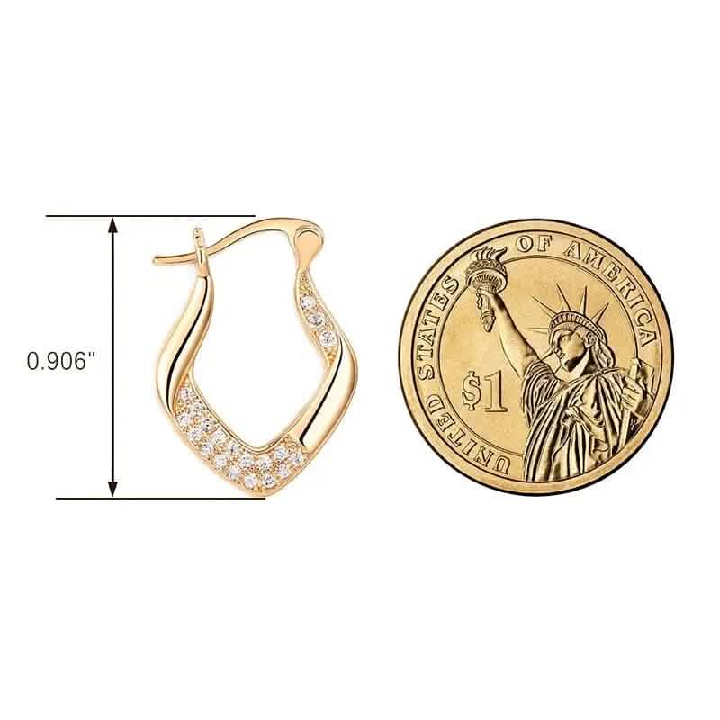 Golden Plated Zircon Jewelry Earrings - A-1 Thread Vault