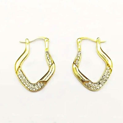 Golden Plated Zircon Jewelry Earrings - A-1 Thread Vault