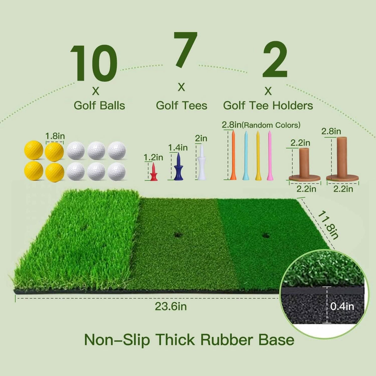 Golf Training Aids Driving Hitting Nets with Tri-Turf Golf Mat Target Cloth 10 Golf Balls 7 Golf Tees 2 Rubber Golf Tee Holders Carry Bag for Indoor Outdoor Sports - A-1 Thread Vault