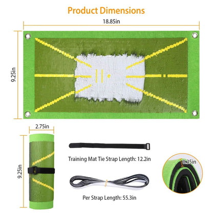 Golf Training Mat for Swing Detection Batting Path Feedback - A-1 Thread Vault