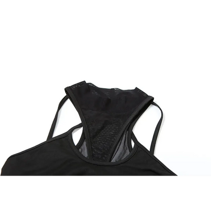 Gothic Techwear Hollow-Out Bodysuit