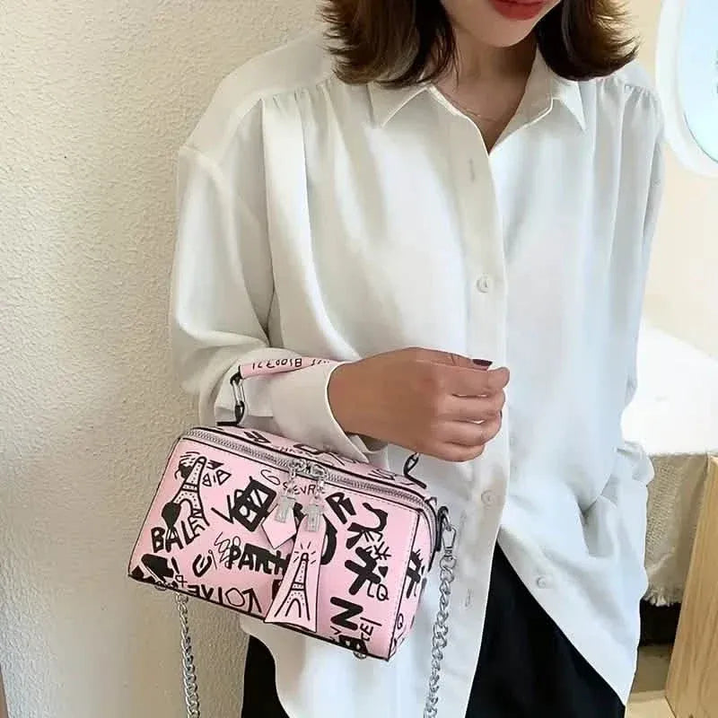Graffiti Trendy Chain Crossbody Bag for Women - A-1 Thread Vault