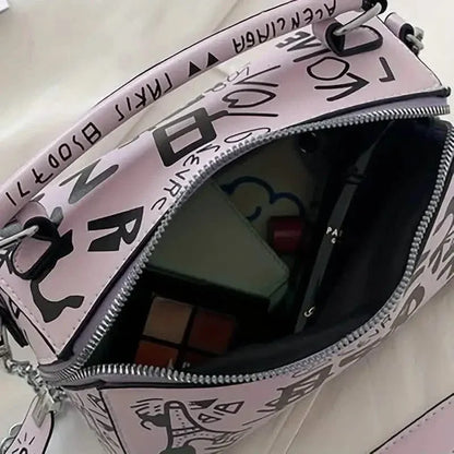 Graffiti Trendy Chain Crossbody Bag for Women - A-1 Thread Vault