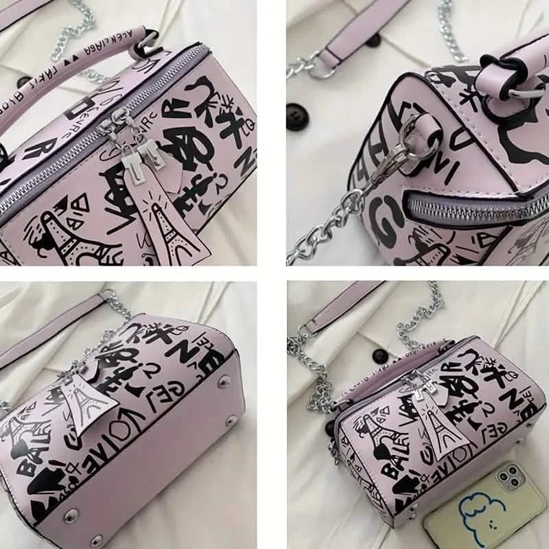 Graffiti Trendy Chain Crossbody Bag for Women - A-1 Thread Vault