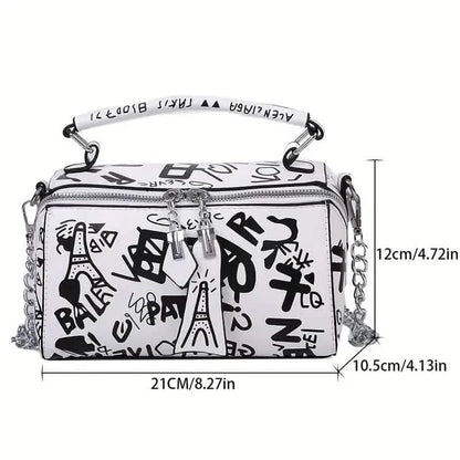Graffiti Trendy Chain Crossbody Bag for Women - A-1 Thread Vault
