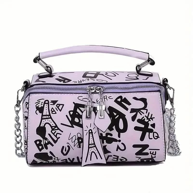 Graffiti Trendy Chain Crossbody Bag for Women - A-1 Thread Vault