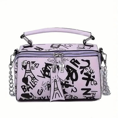 Graffiti Trendy Chain Crossbody Bag for Women - A-1 Thread Vault