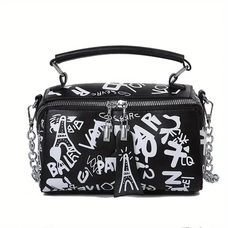 Graffiti Trendy Chain Crossbody Bag for Women - A-1 Thread Vault
