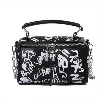 Graffiti Trendy Chain Crossbody Bag for Women - A-1 Thread Vault